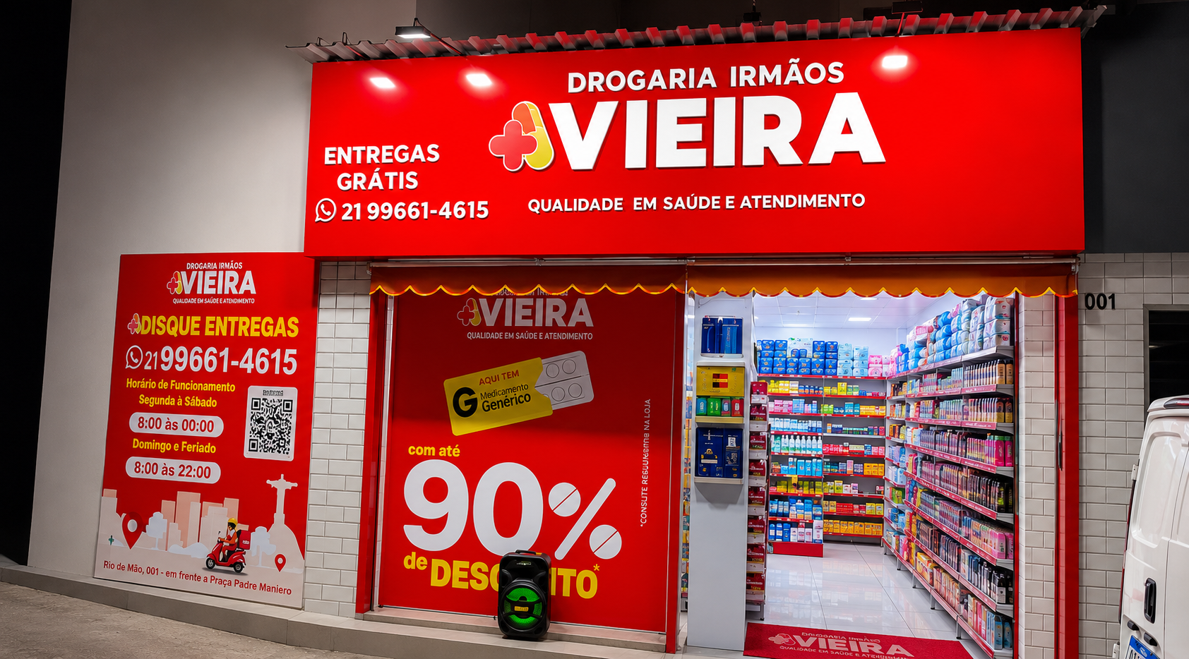 Fachada Drogaria Irmãos Vieira Amarelinho